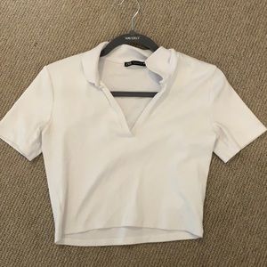 Zara white collared shirt. Size L.